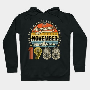 Awesome Since November 1988 Vintage 35th Birthday Hoodie